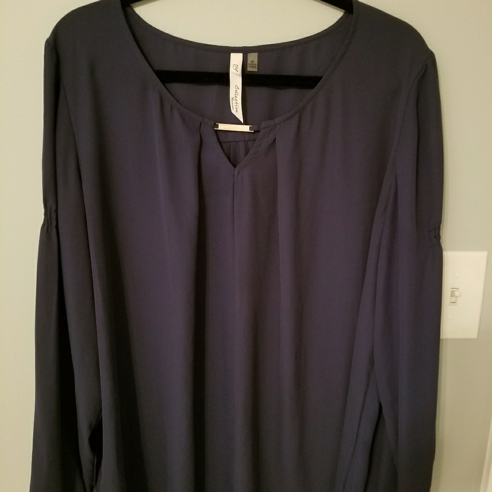 Dressy lilac blue blouse.